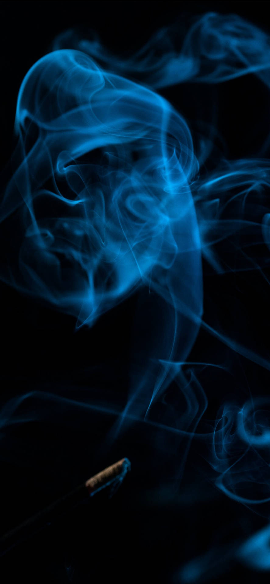 Captivating Blue Smoke On Iphone Dark Background Background