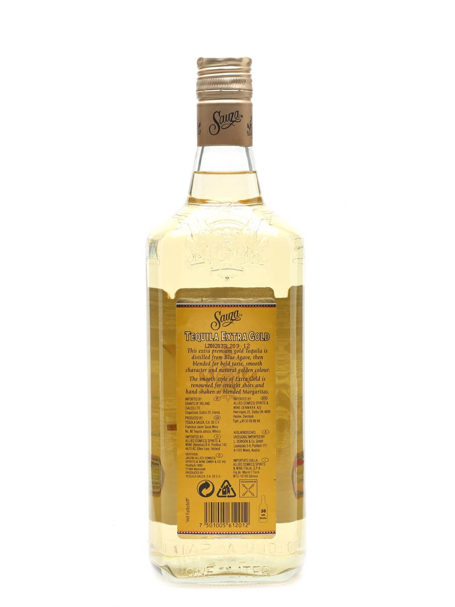 Captivating Bottle Of Premium Sauza Gold Tequila Background