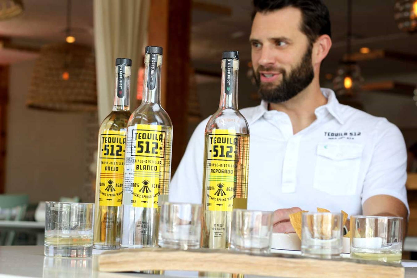 Captivating Bottles Of Tequila 512 At The Bar Background