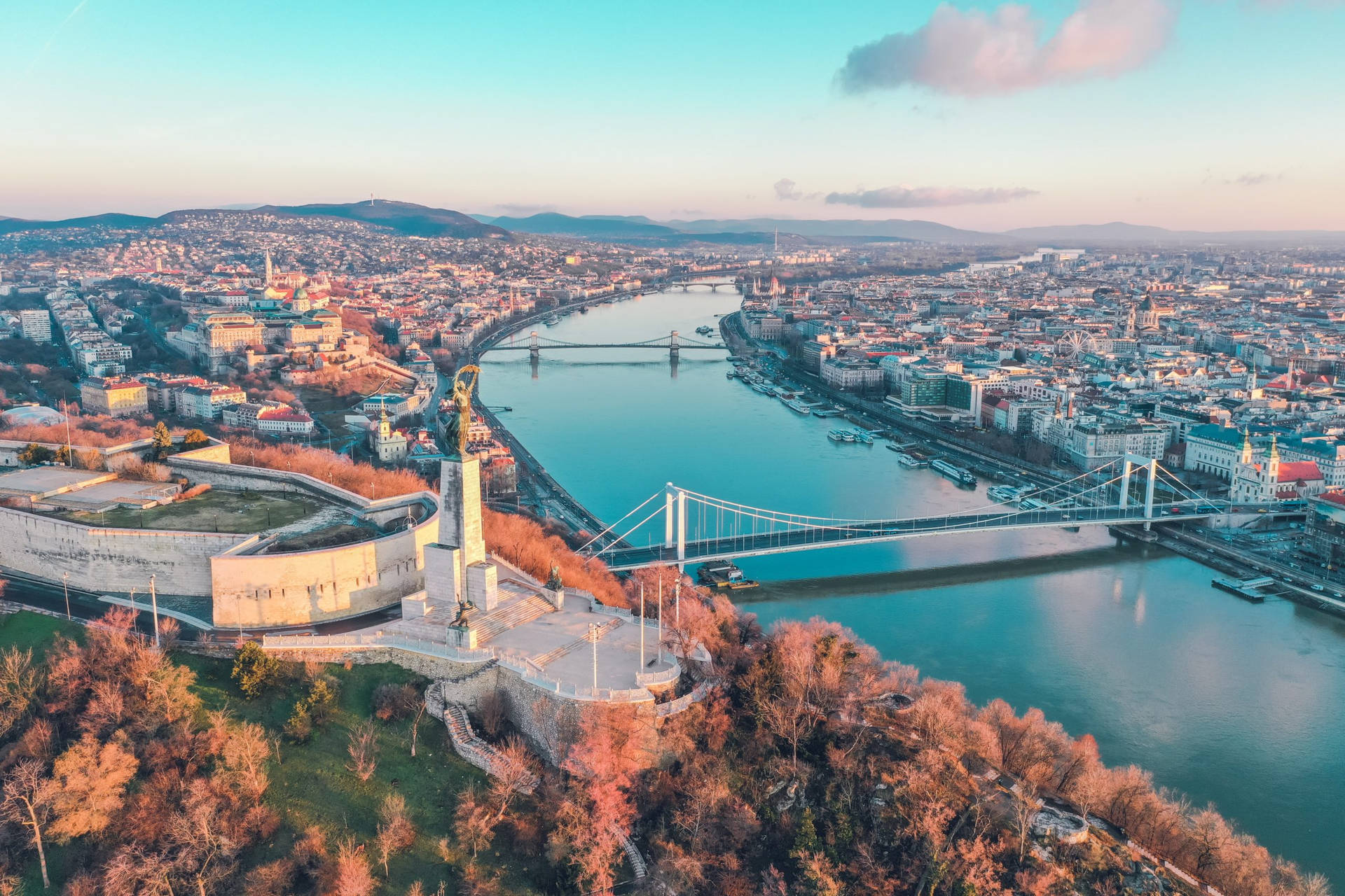 Captivating Budapest Skyline Under Pastel Skies