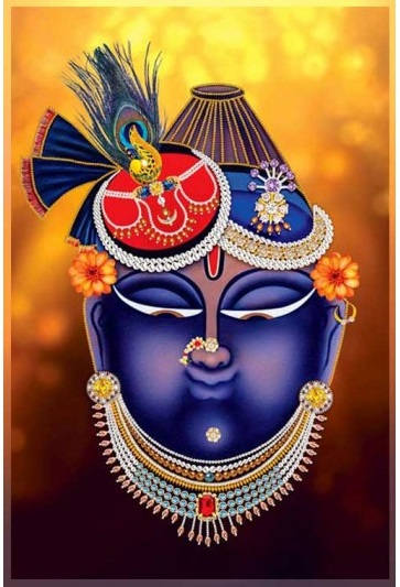 Captivating Close-up Of Shrinathji's Venerable Face Background