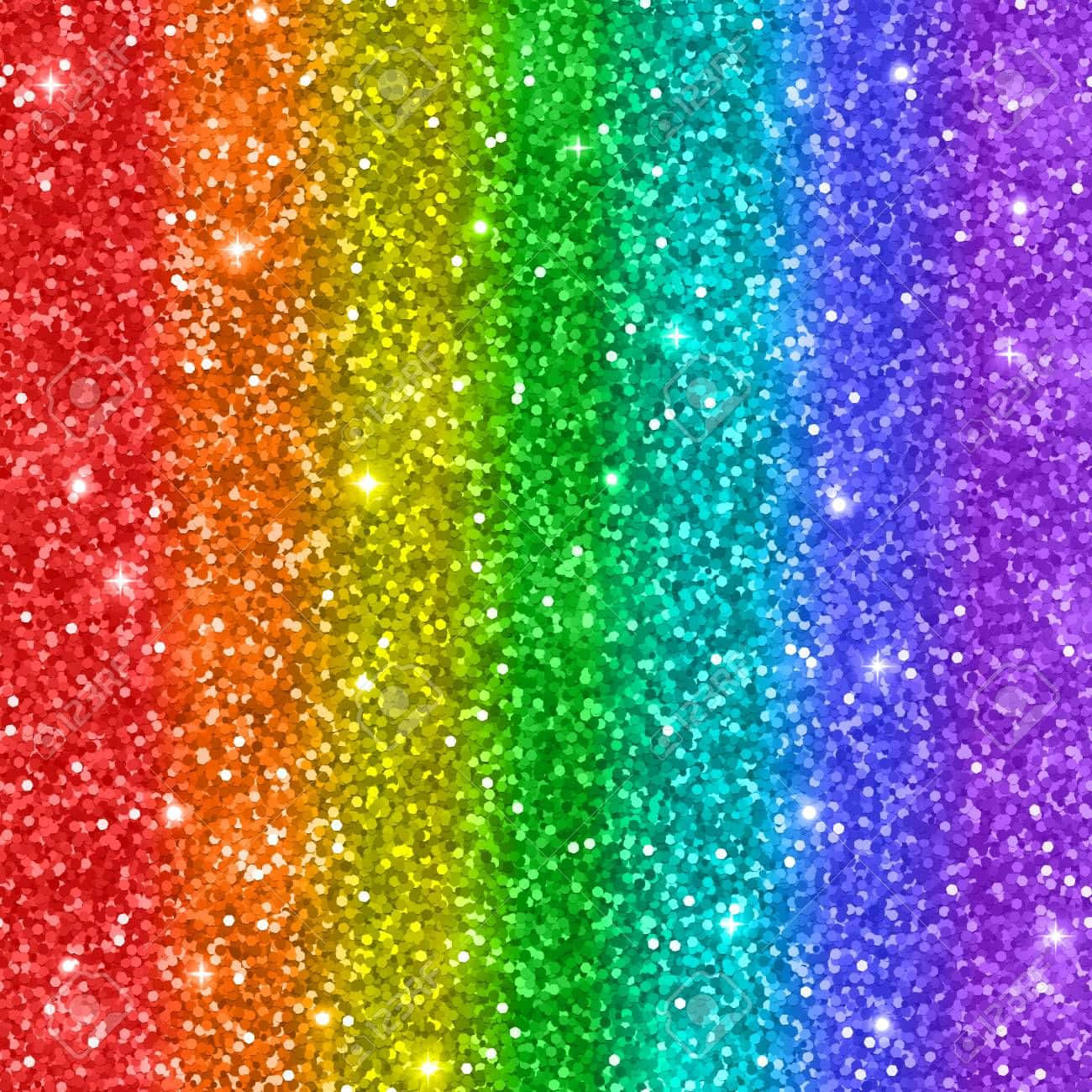 Captivating Color And Radiant Sparkles Of Rainbow Glitter Makes Up This Gorgeous Scene.