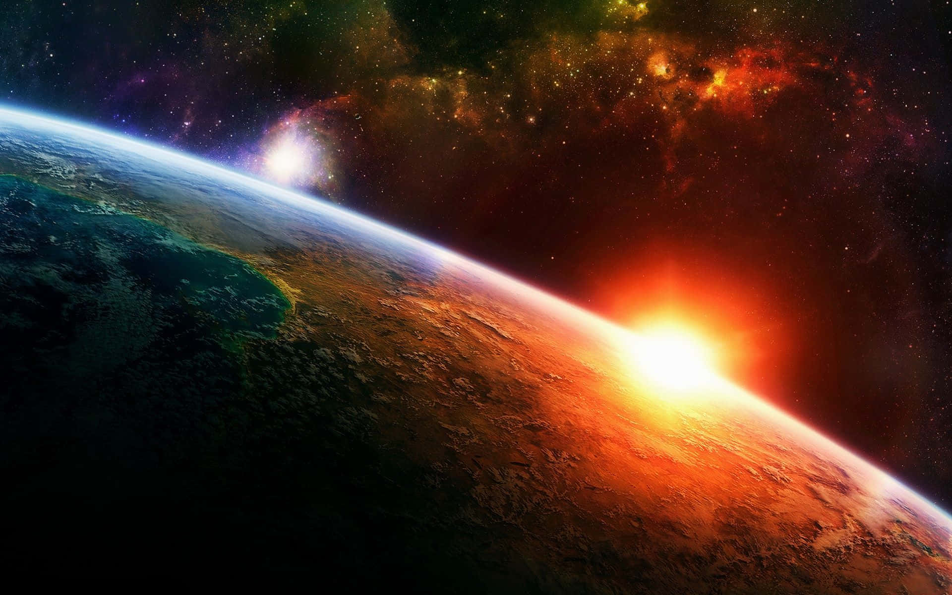 Captivating Colorful Space Scene Background