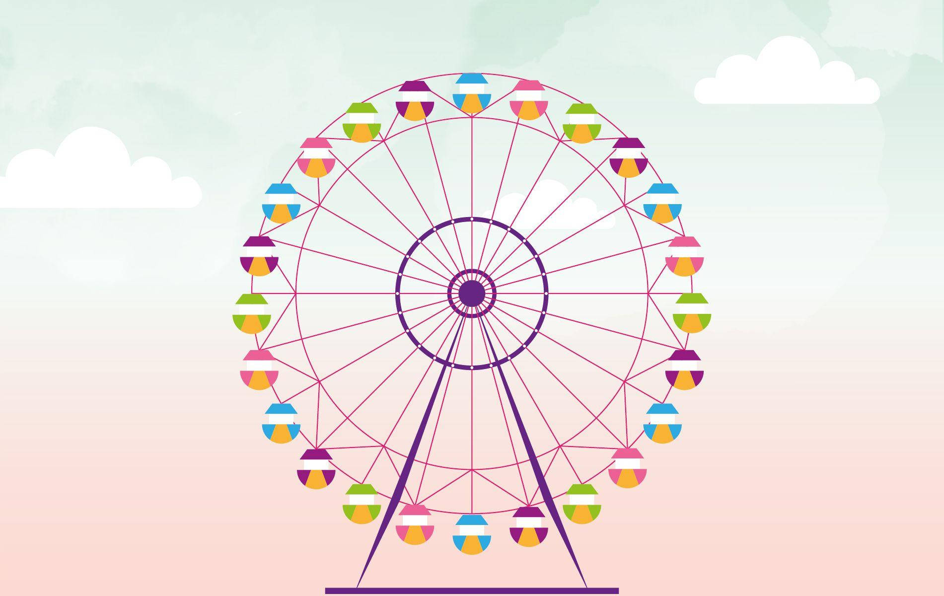 Captivating Colors Of The Ferris Wheel Background