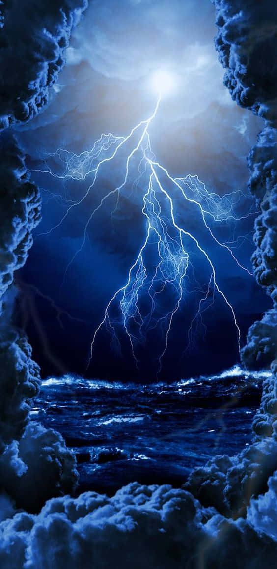 Captivating Cool Lightning Illuminating The Sky Background