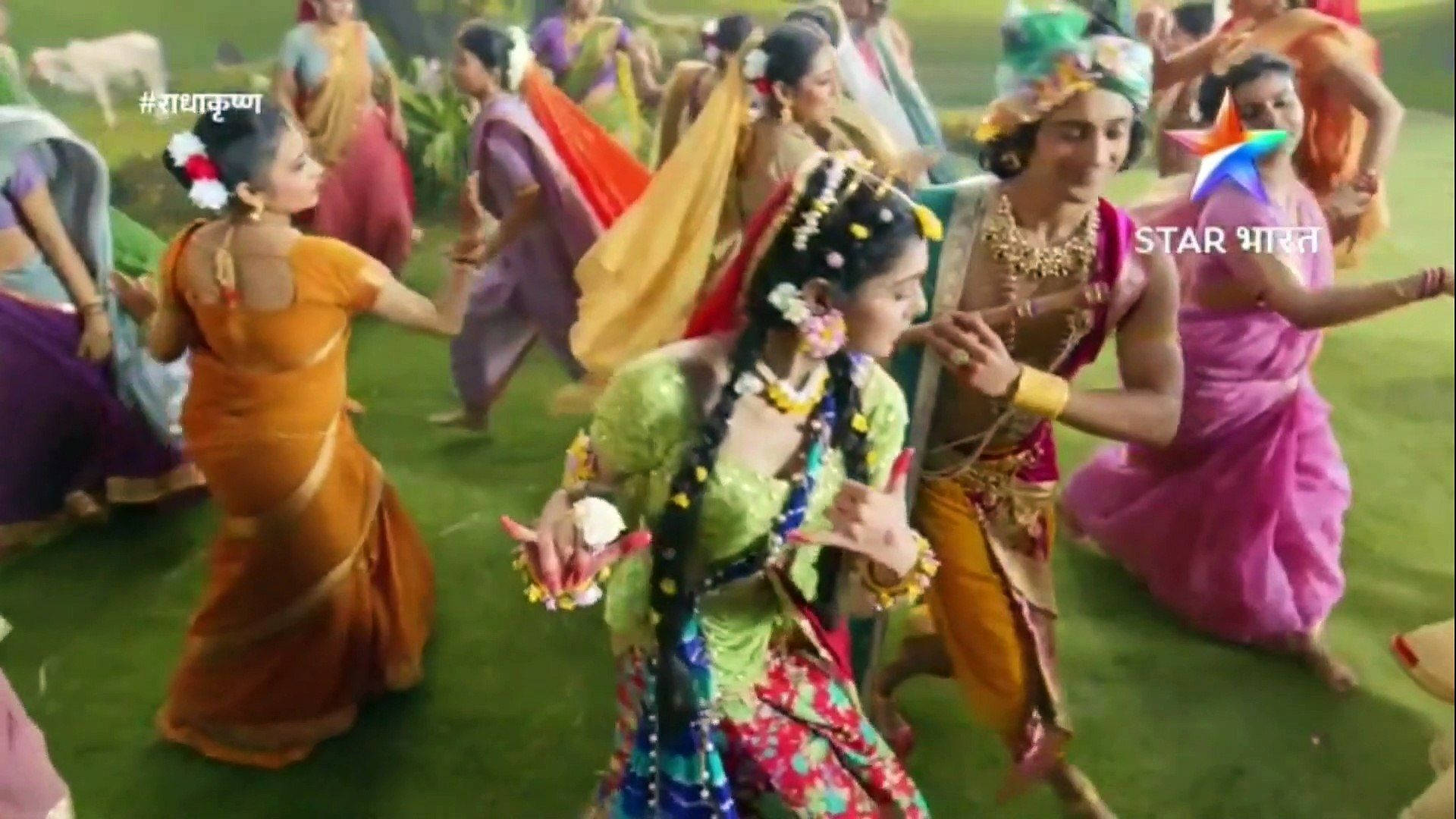 Captivating Dance Of Radha Krishna In Serial Background
