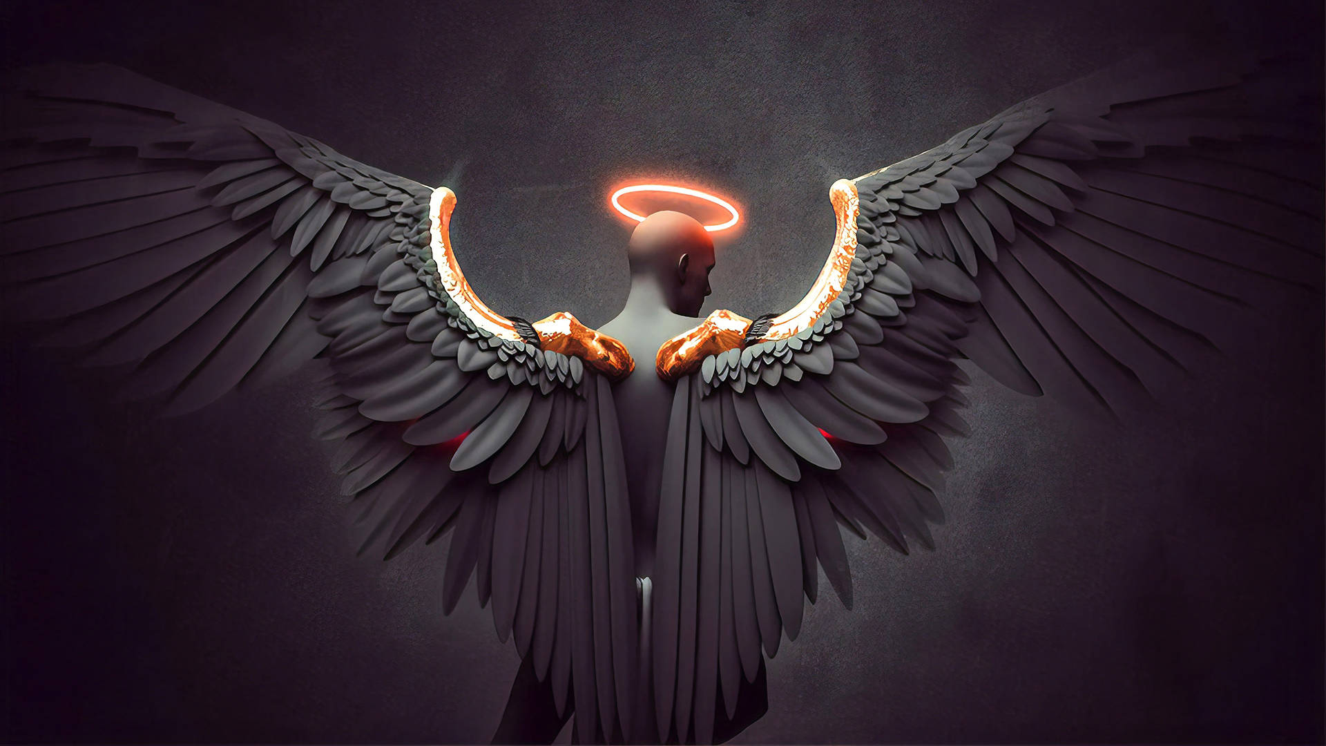 Captivating Dark Angel In Ethereal 3d Art