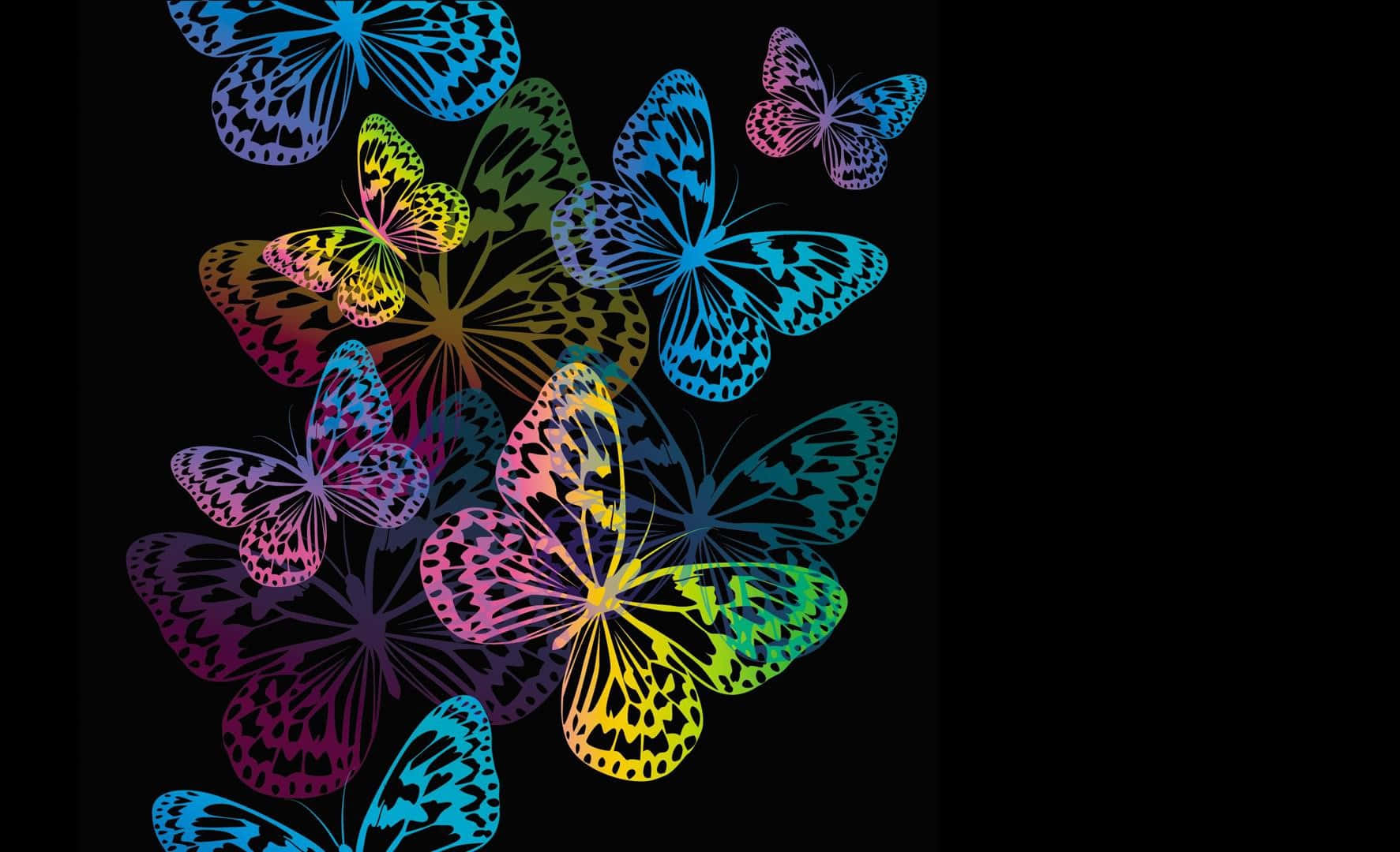 Captivating Dark Butterfly On A Mystical Night Background
