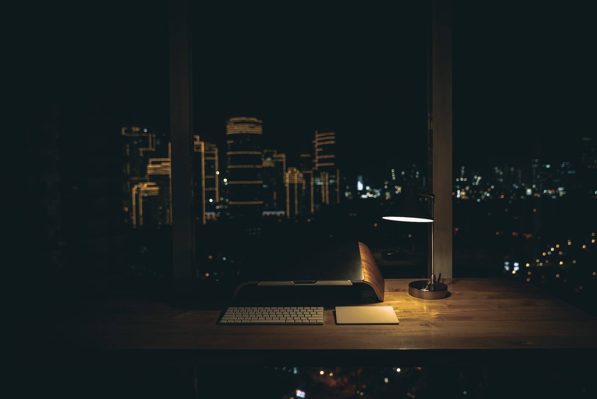 Captivating Dark Office Space Background