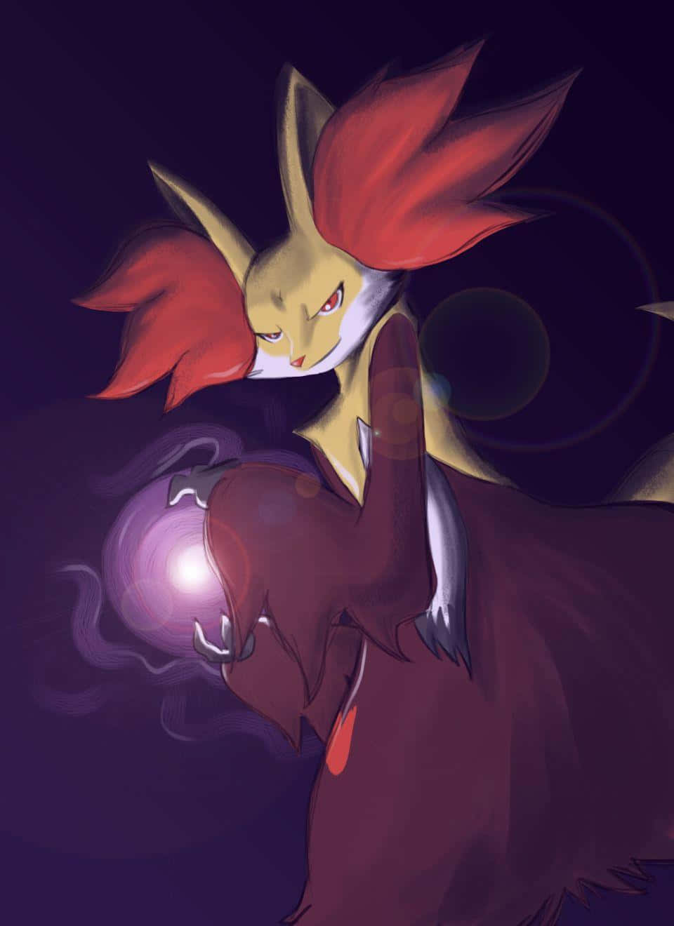 Captivating Delphox In Action Background