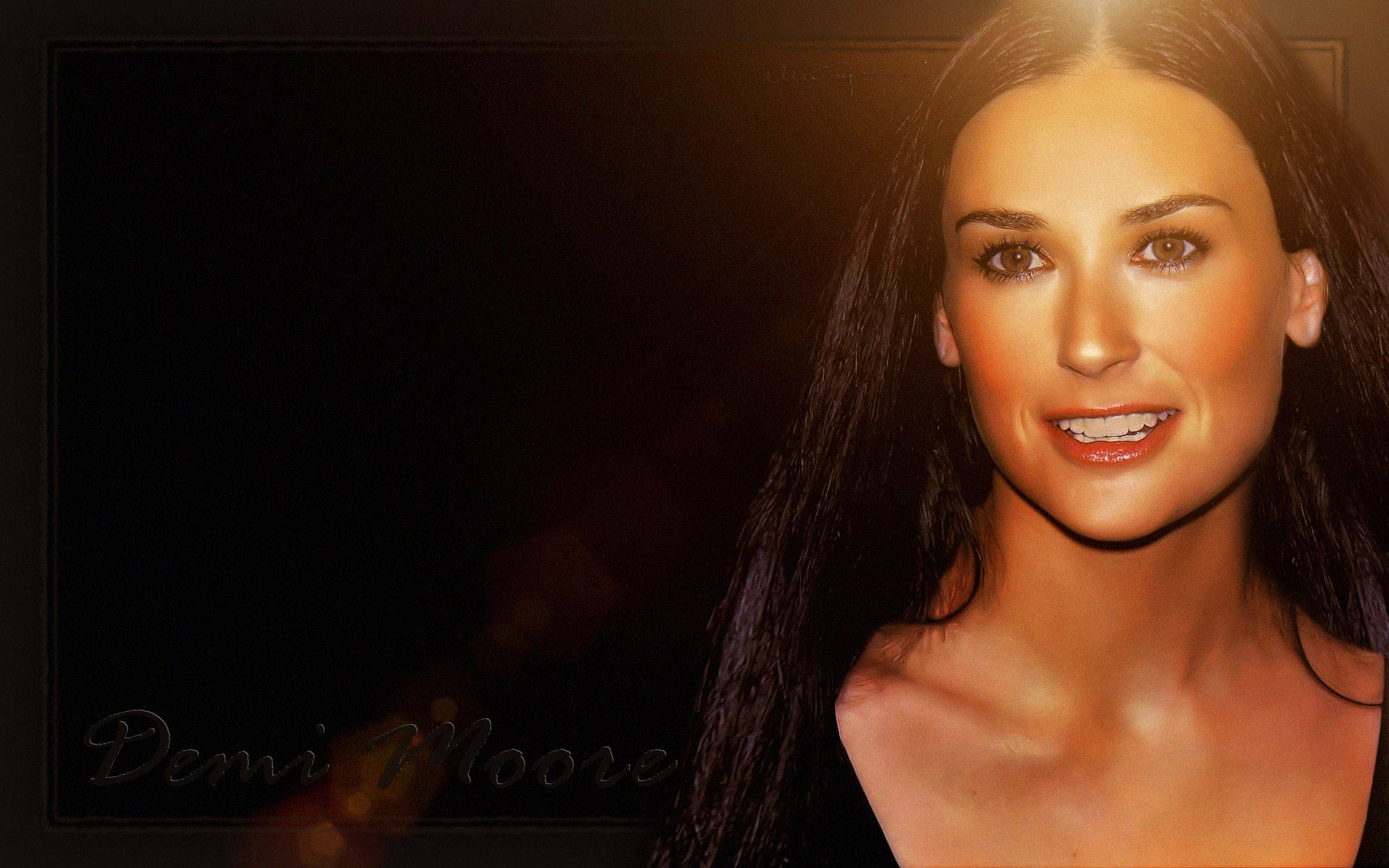 Captivating Demi Moore Close Up Smile