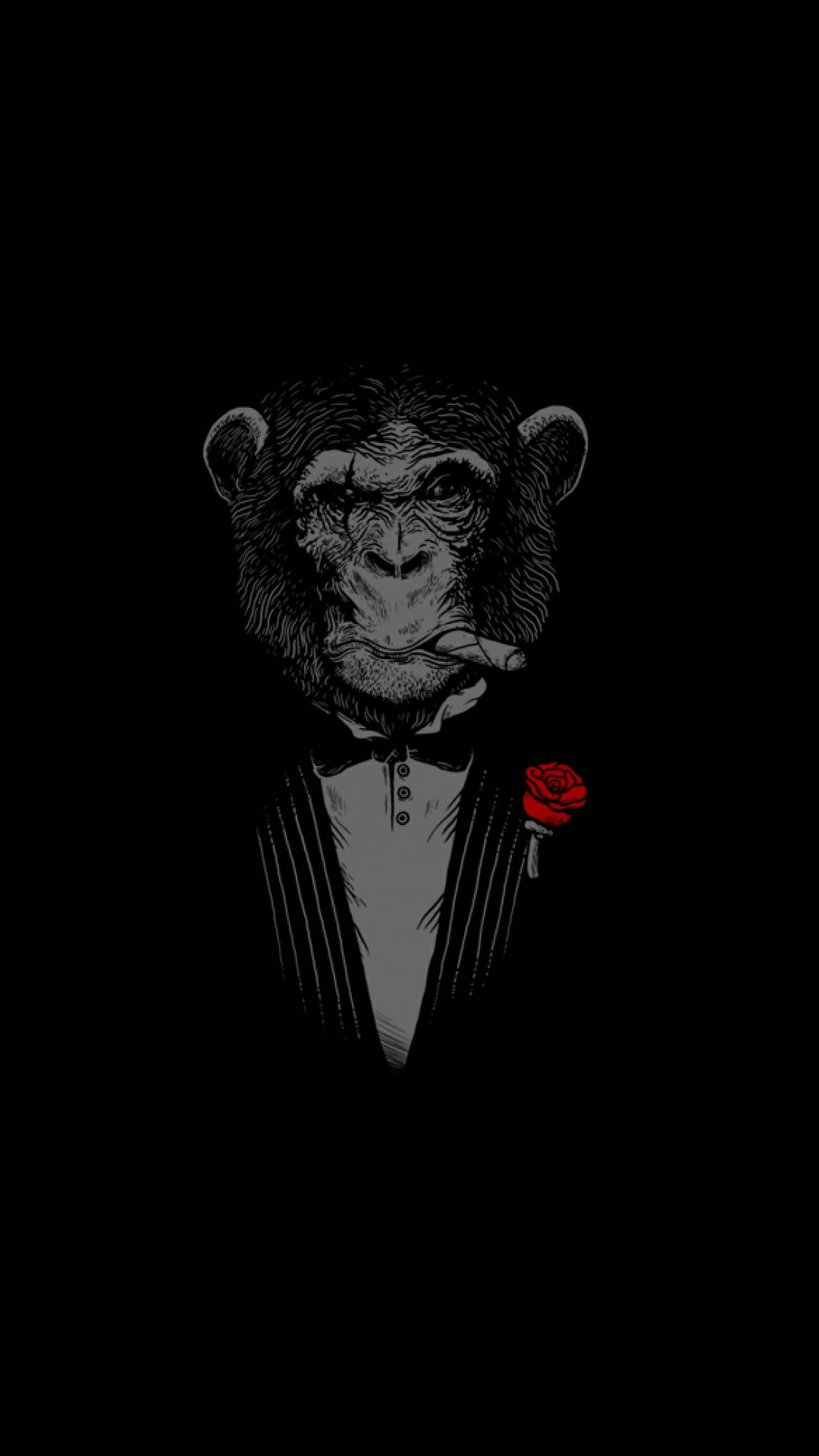 Captivating Godfather Ape Pure Black Hd Phone Artwork Background