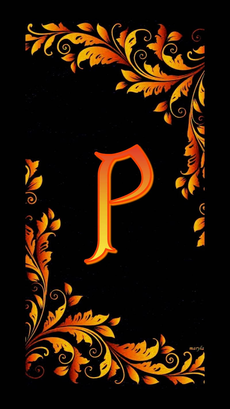 Captivating Golden Letter P