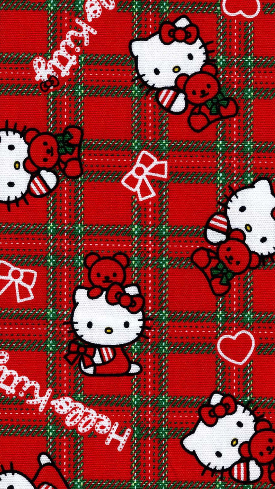Captivating Hello Kitty Christmas Magic Scene Background