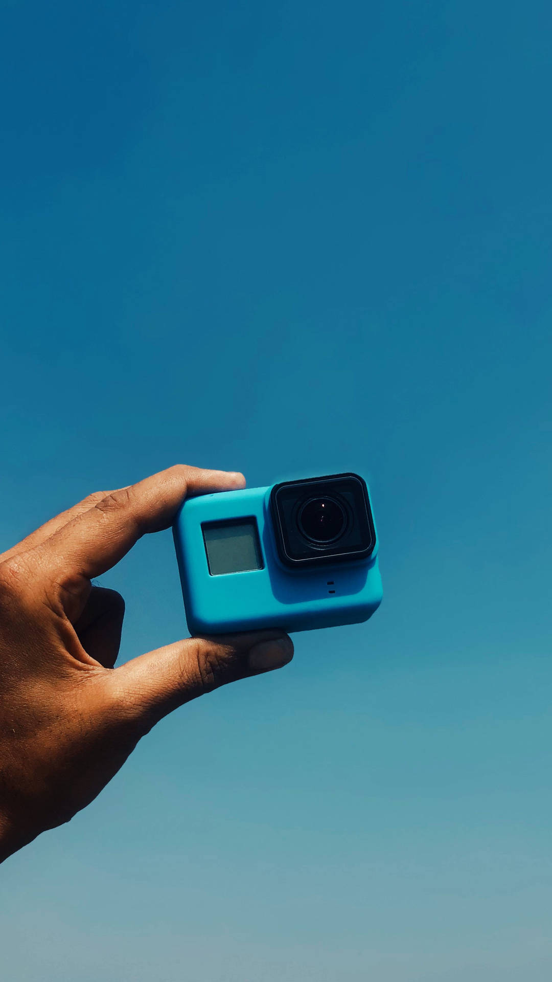 Captivating High-tech Blue Gopro Camera Background
