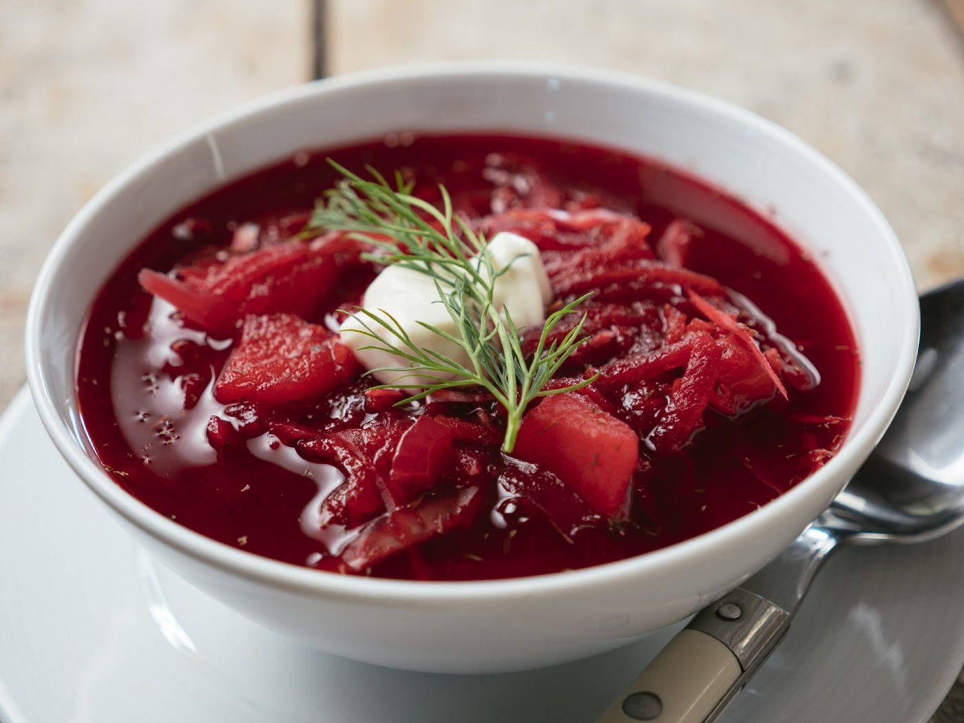 Captivating Homemade Borscht Soup Background