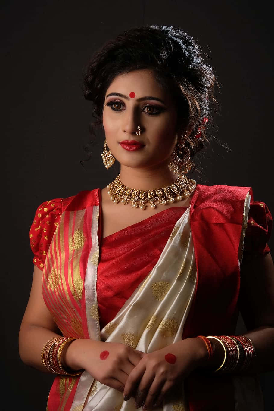 Captivating Indian Beauty In Red