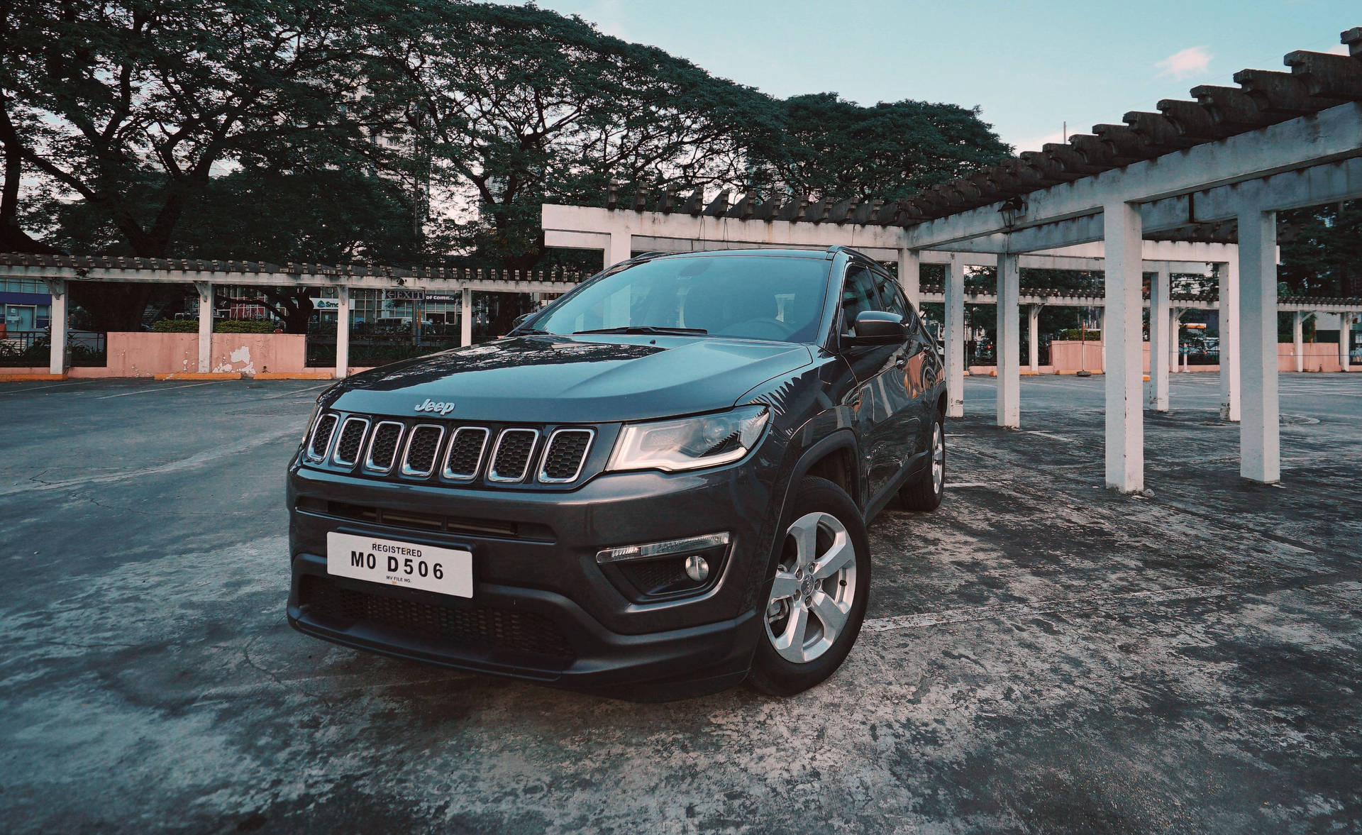 Captivating Jeep Compass Front View Background