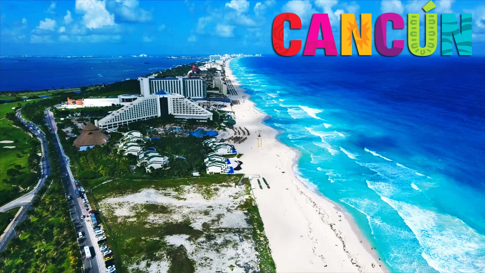 Captivating Landscape Of Cancun's White Beach Background