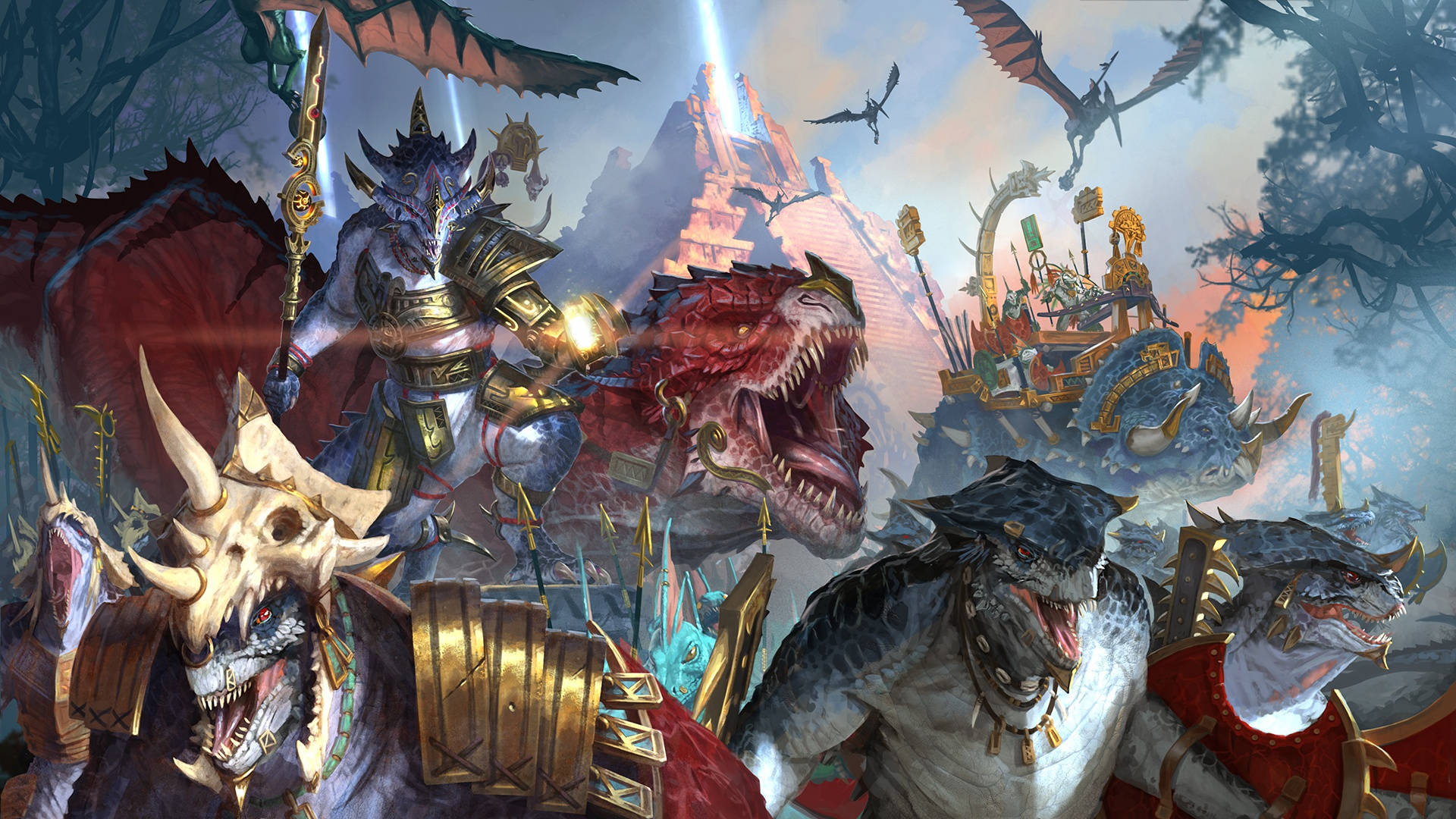 Captivating Lizardmen Battle Scene In Warhammer Total War
