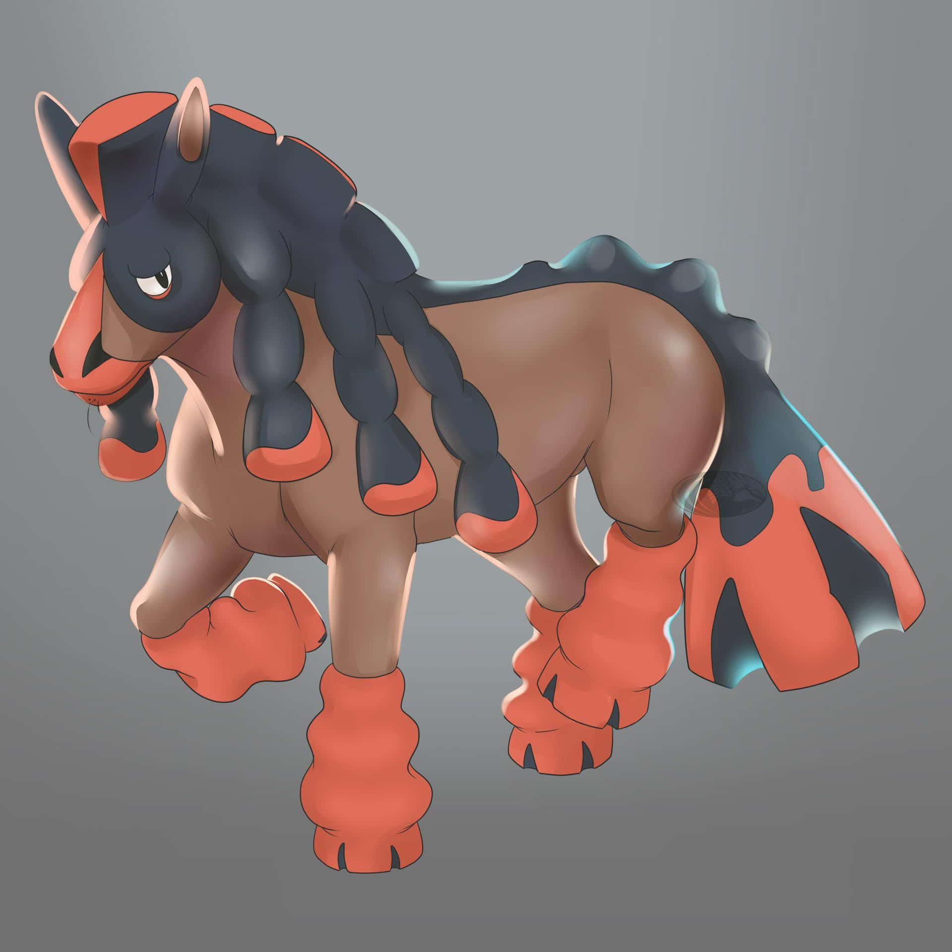 Captivating Mudsdale Against A Grey Background Background