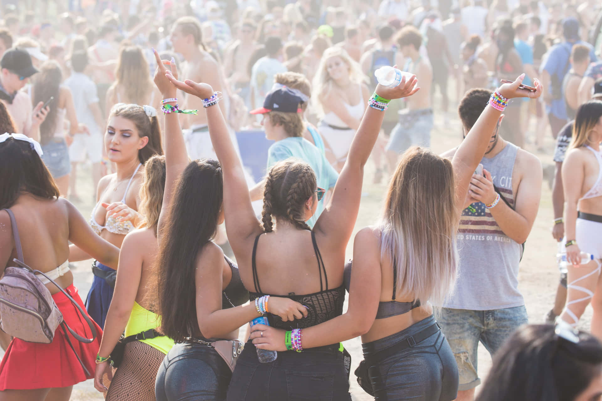 Captivating Music Festival Crowd Background