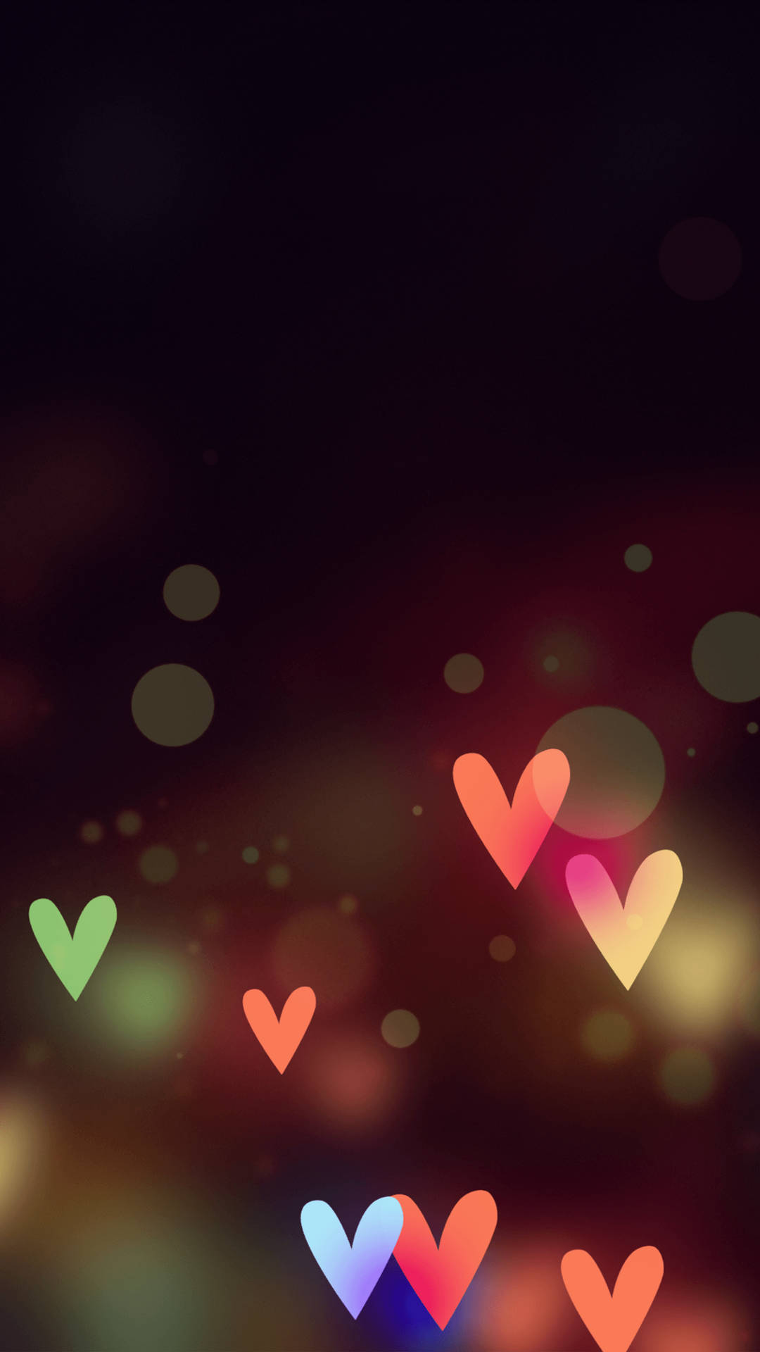 Captivating Neon Hearts Love Iphone Background