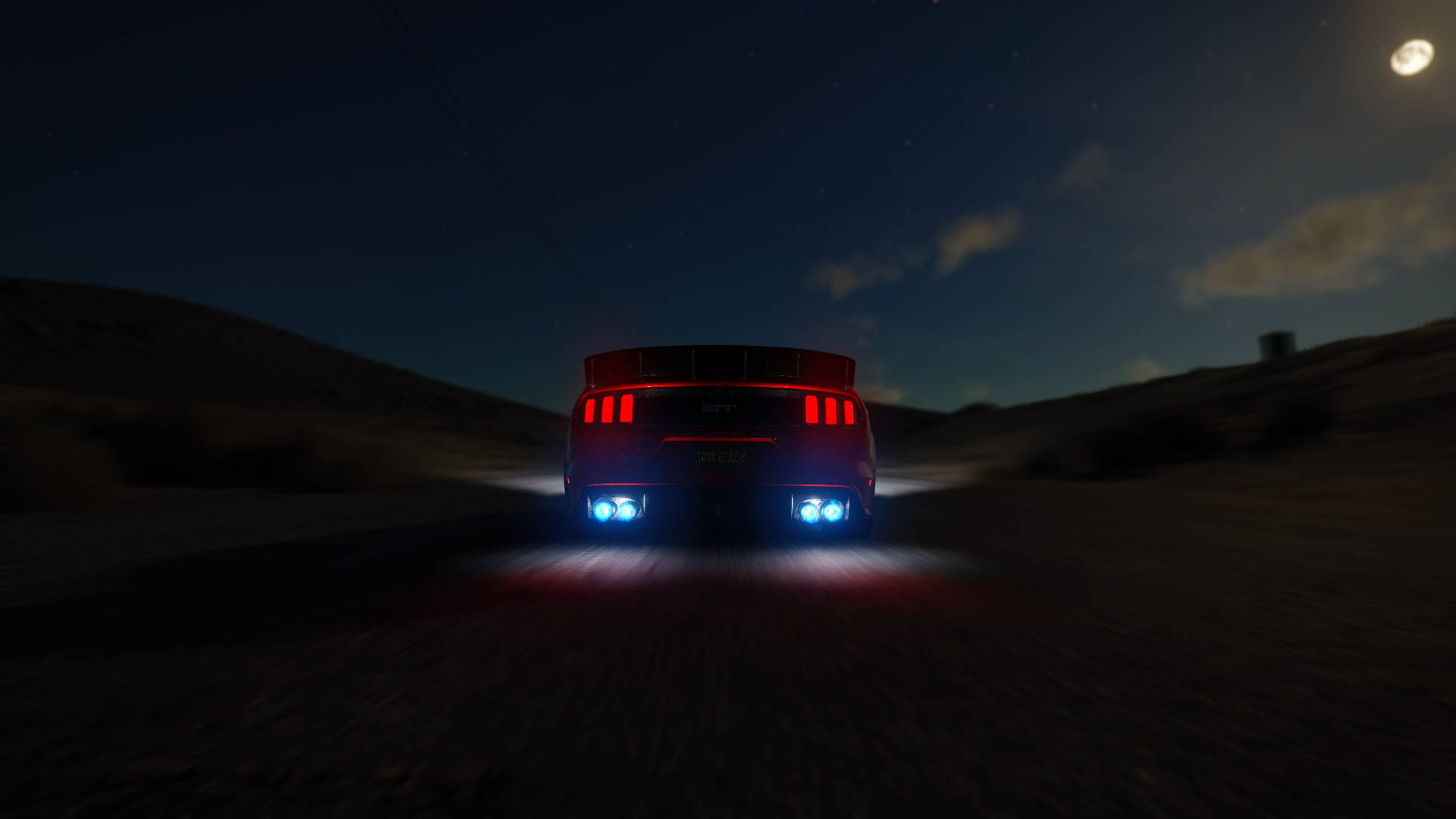 Captivating Night Drive With The Ford Mustang Hd Background