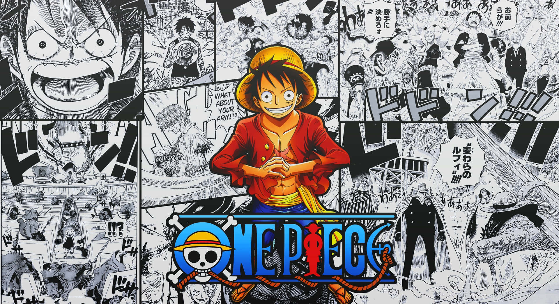 Captivating One Piece Manga Adventure Scene Background