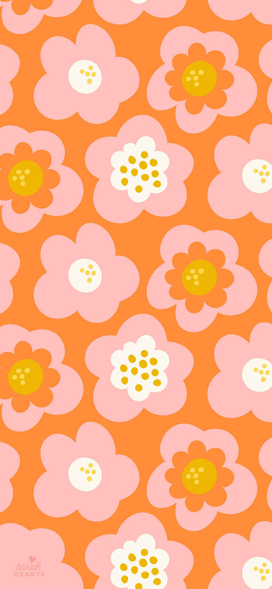 Captivating Orange Floral Delight Background