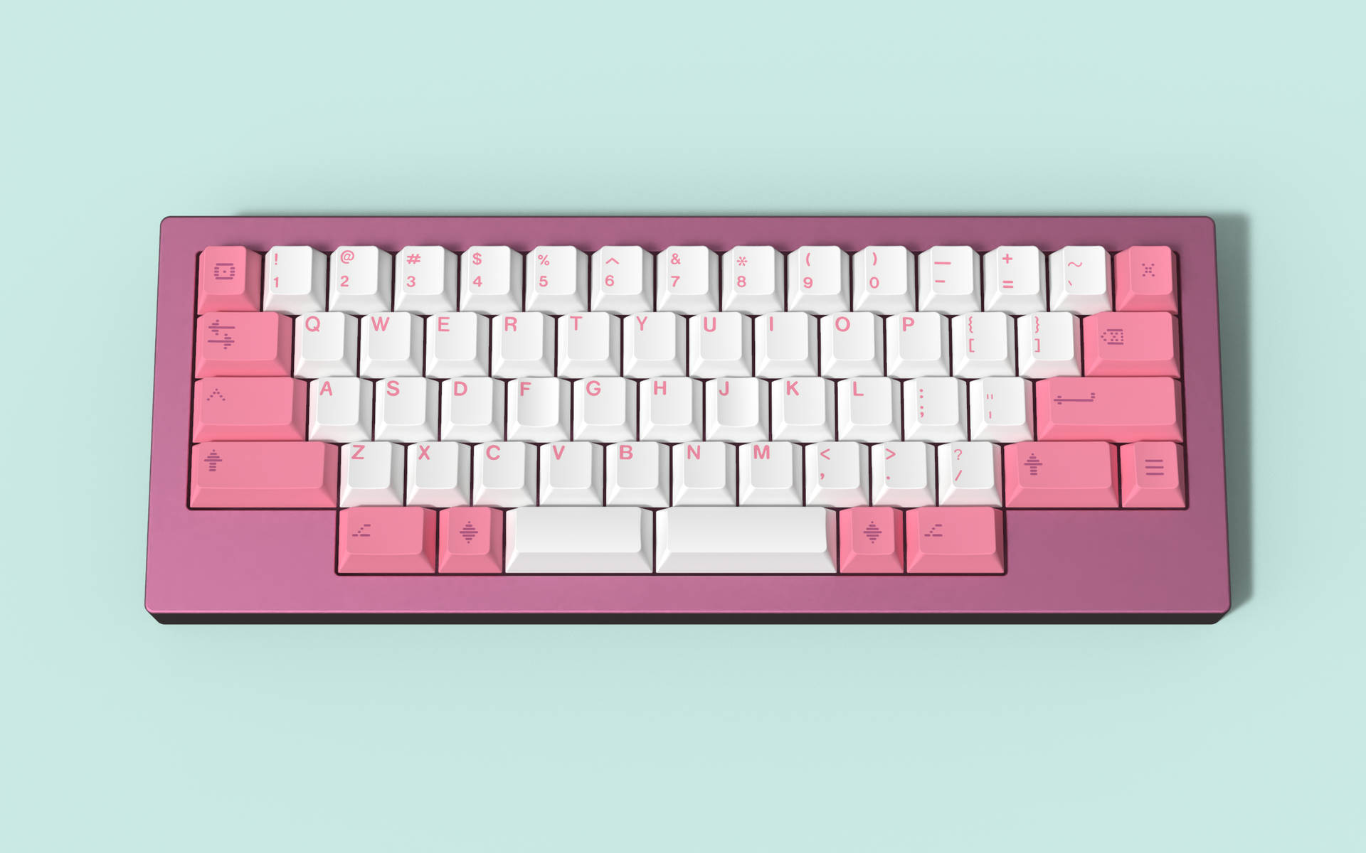 Captivating Pink And White Aesthetic Keyboard Background