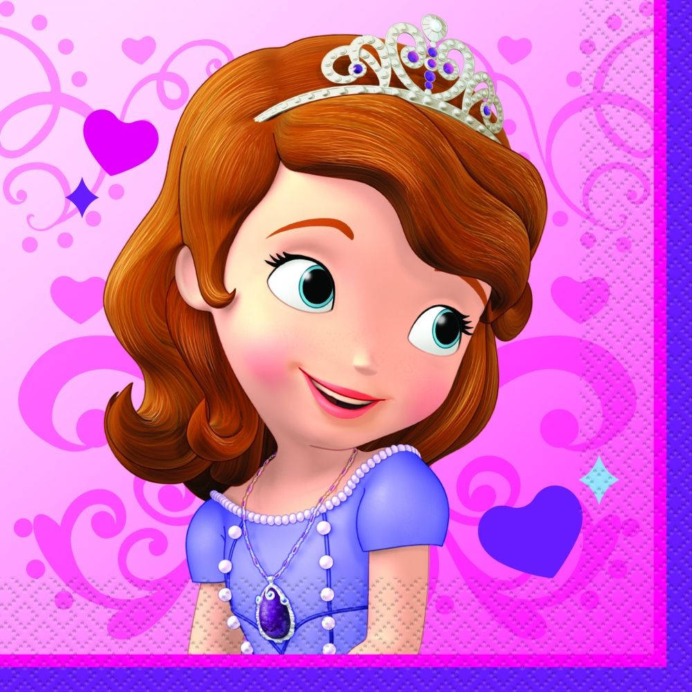 Captivating Princess Sofia In A Radiant Purple Gown Background