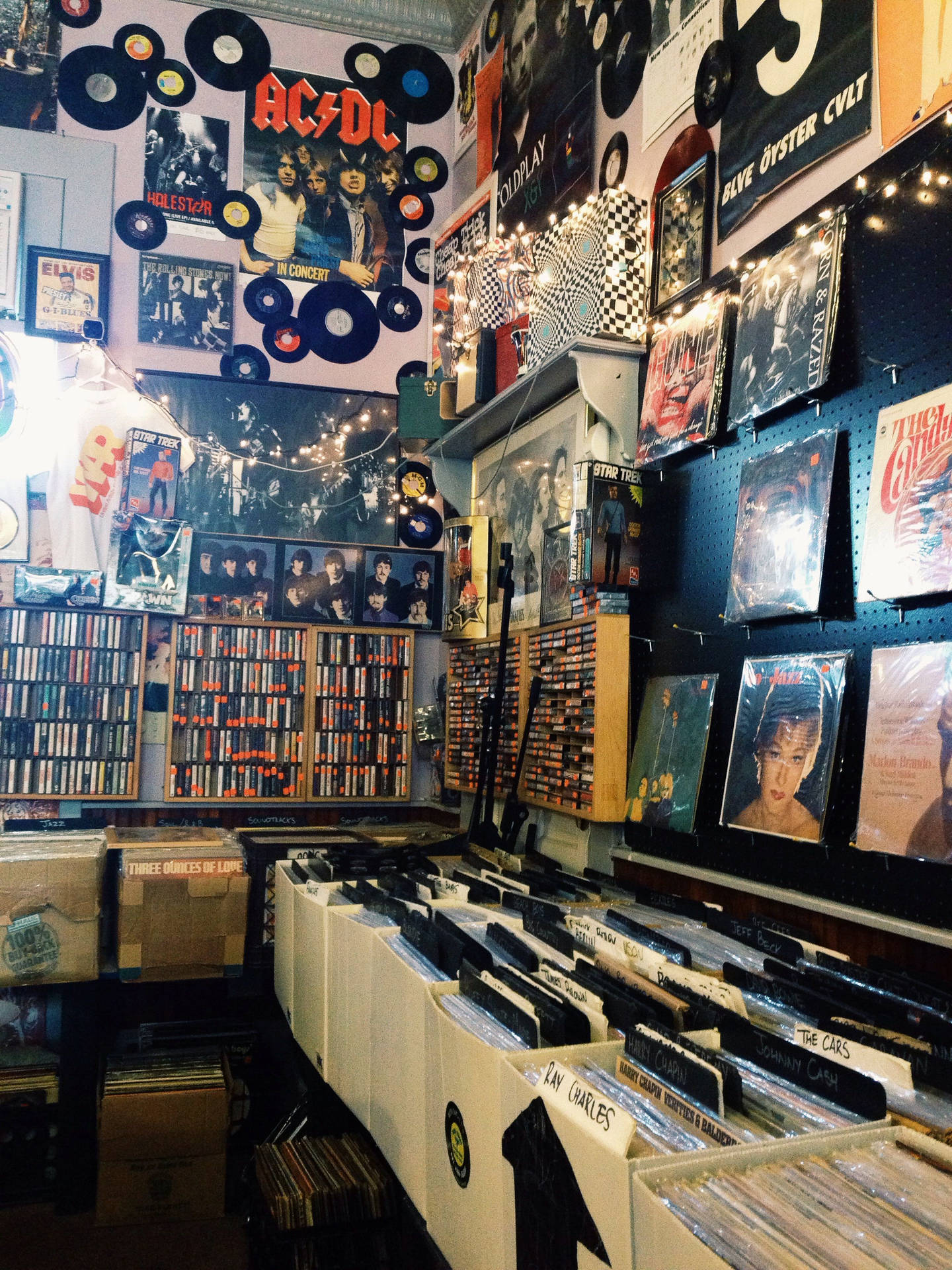 Captivating Record Store Interior Background