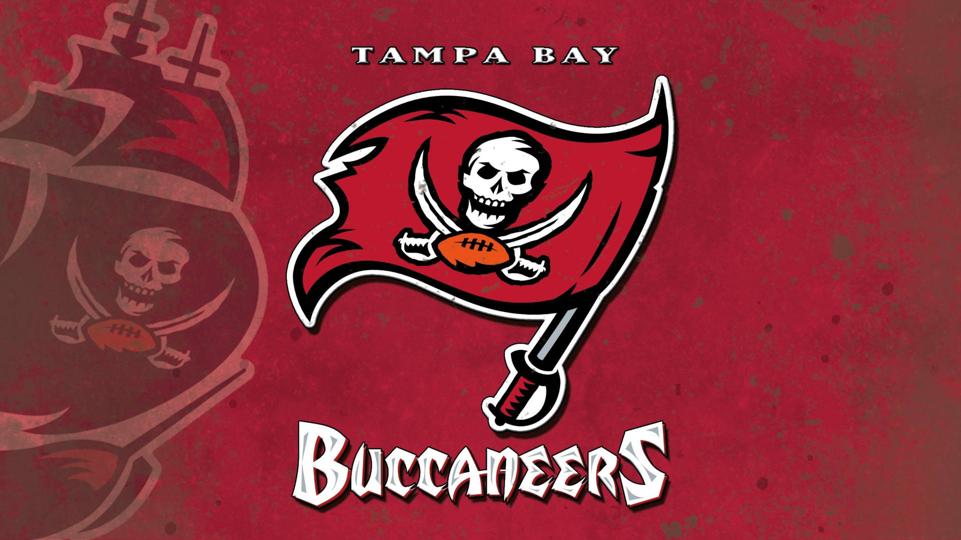 Captivating Red Artwork Of Tampa Bay Buccaneers Flag Background