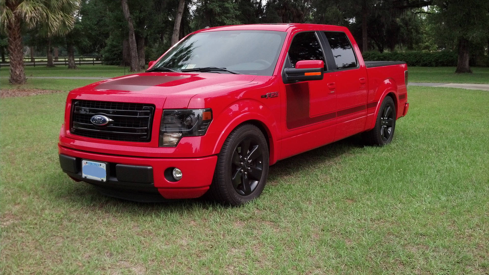 Captivating Red Dropped Truck