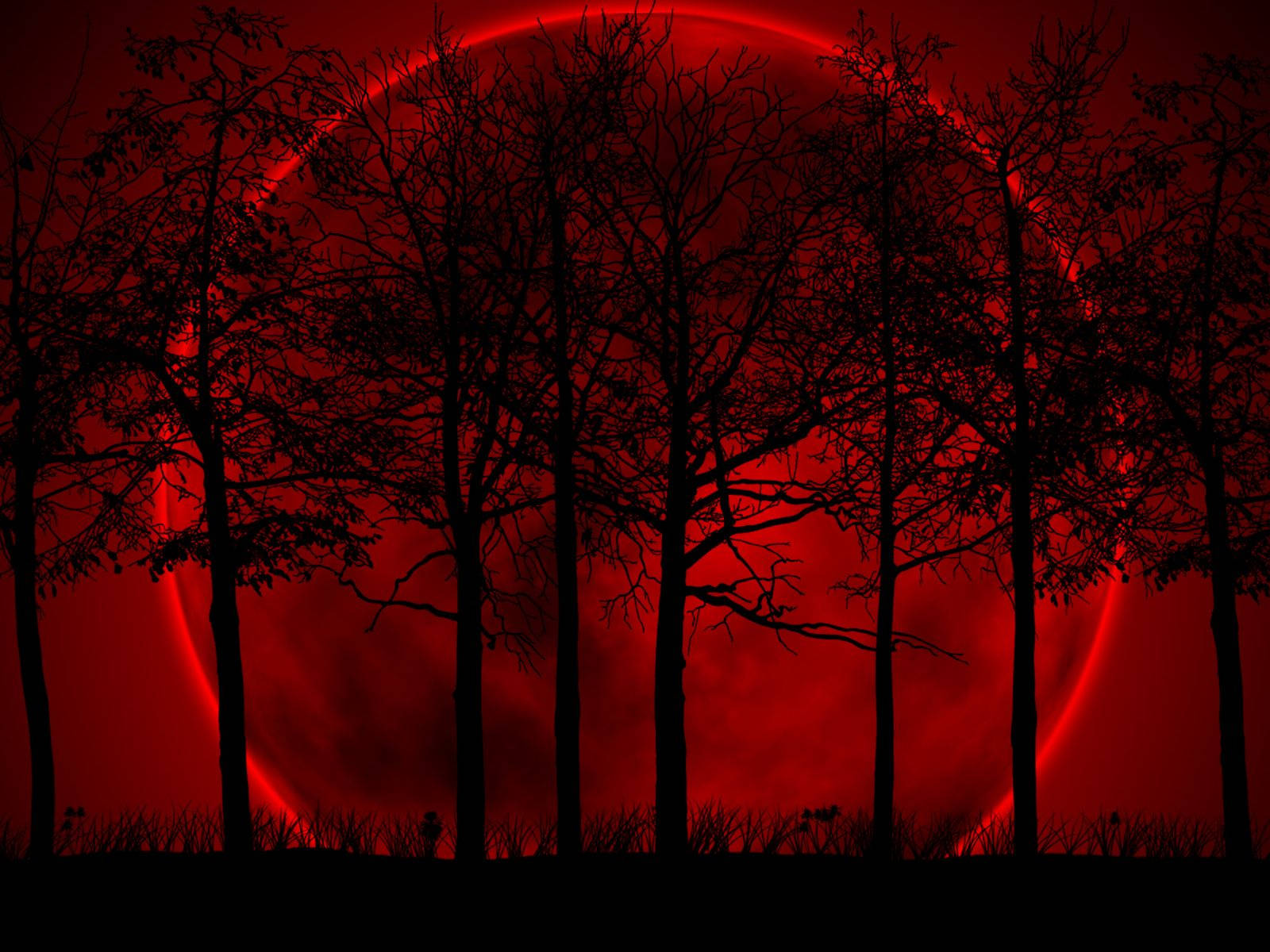 Captivating Red Moon Background