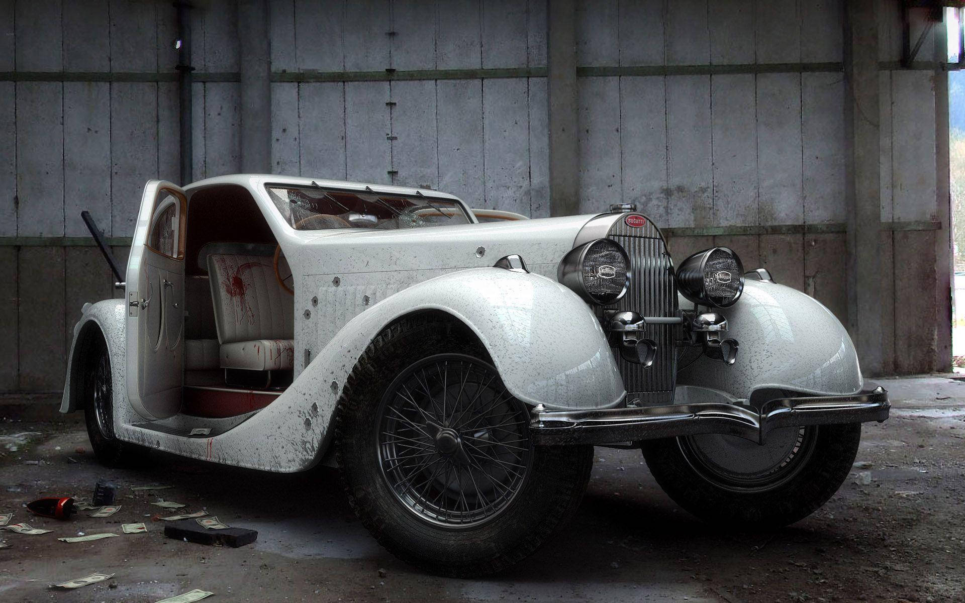 Captivating Rustic Charm: Vintage Car In Its Timeless Glory Background