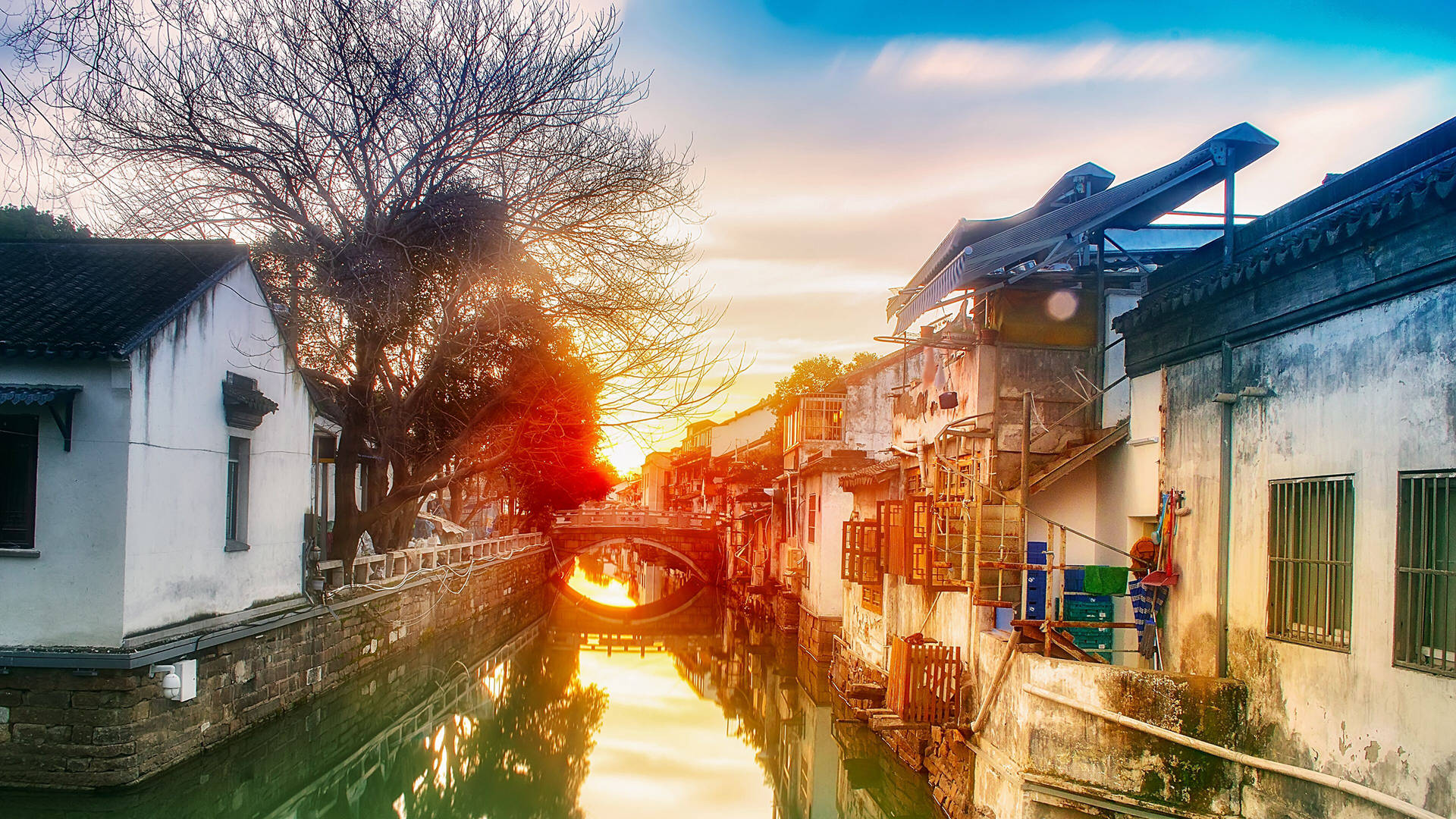 Captivating Scenery Of Suzhou, China Background