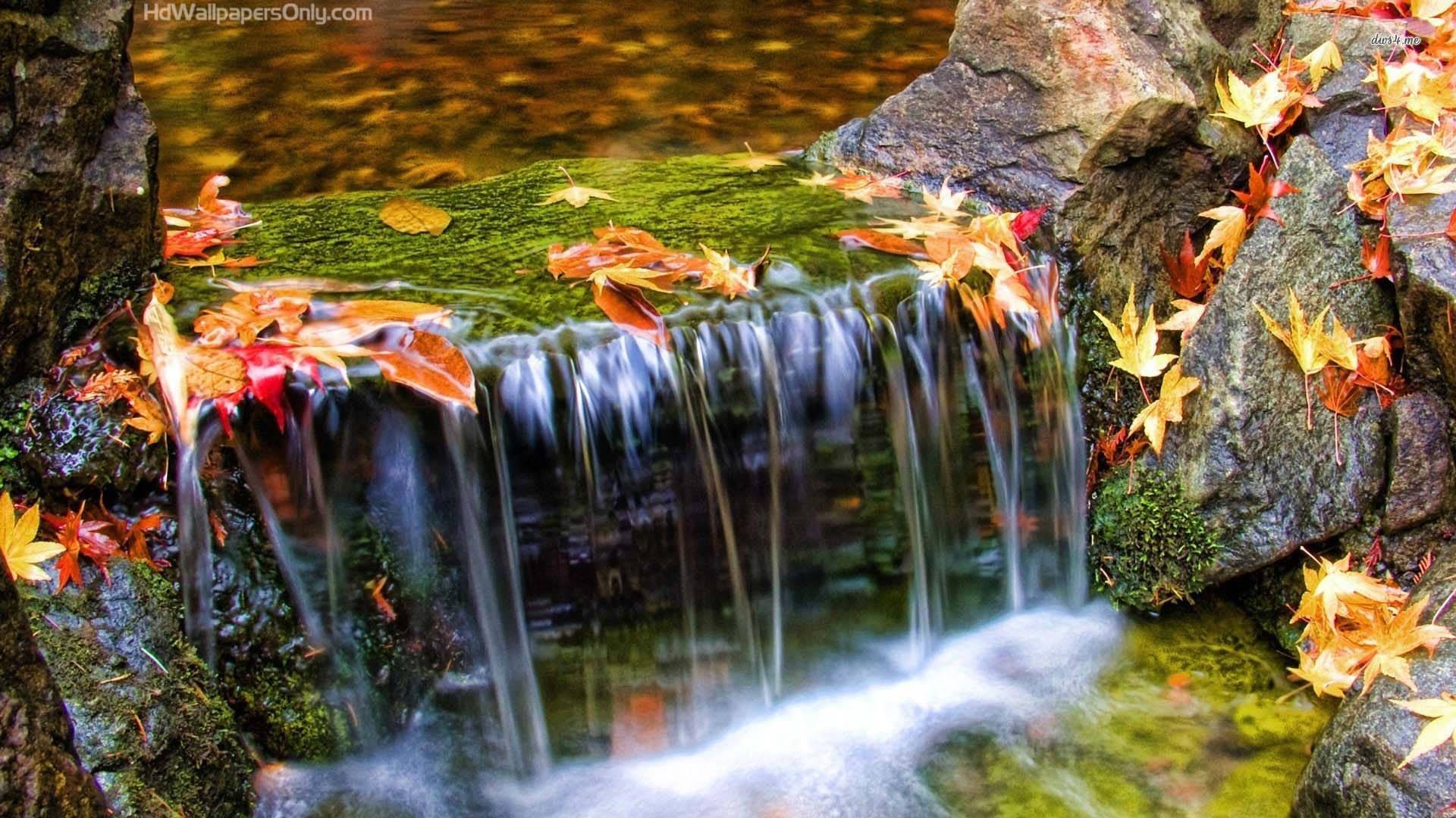 Captivating Serenity Of A Waterfall Background