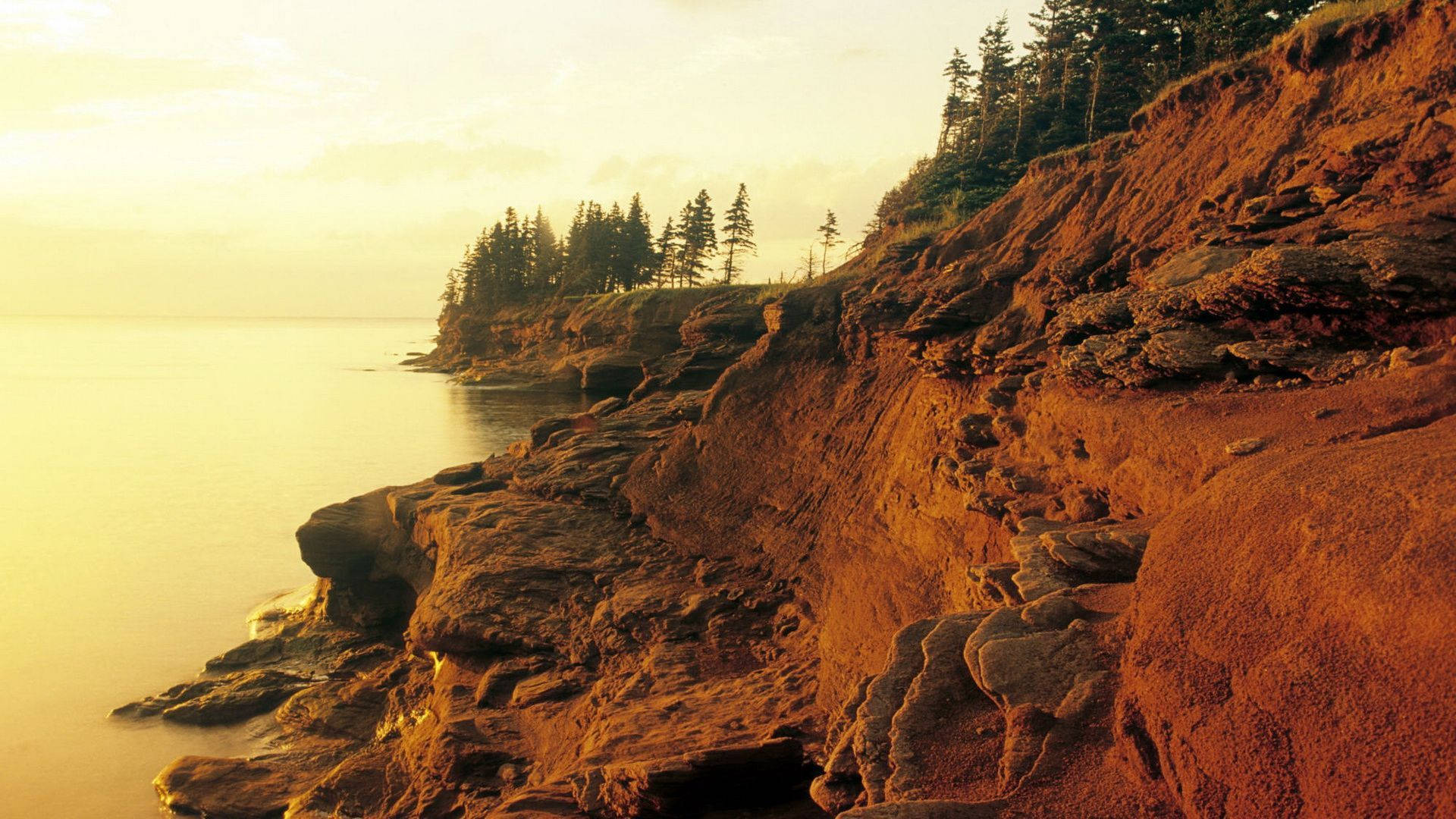 Captivating Solitude: Canadian Island At Dusk Background