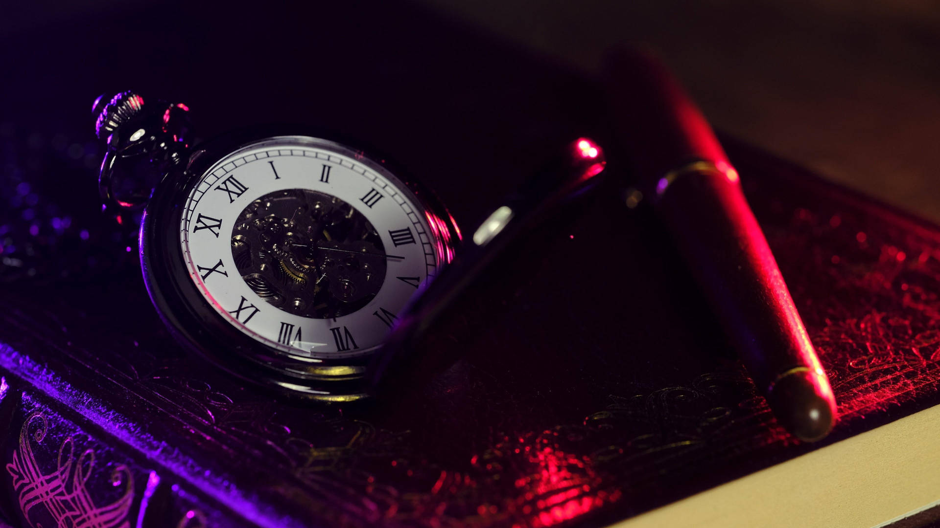 Captivating Stopwatch In Dim Light Background