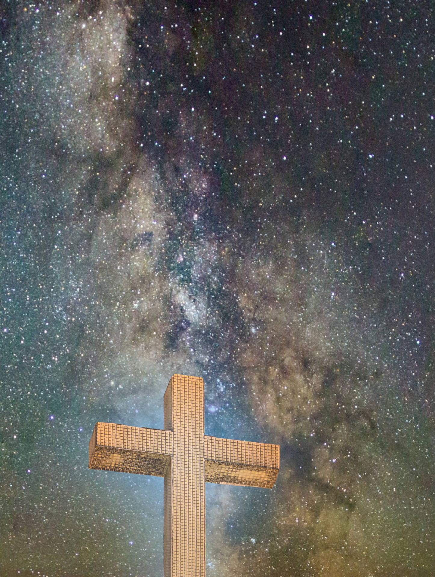 Captivating Sunset Behind A Cross Background