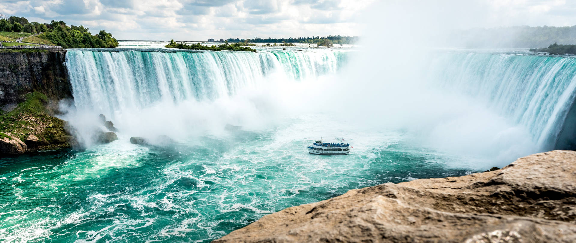 Captivating Thrill Of The Maid Of The Mist At Niagara Falls Background