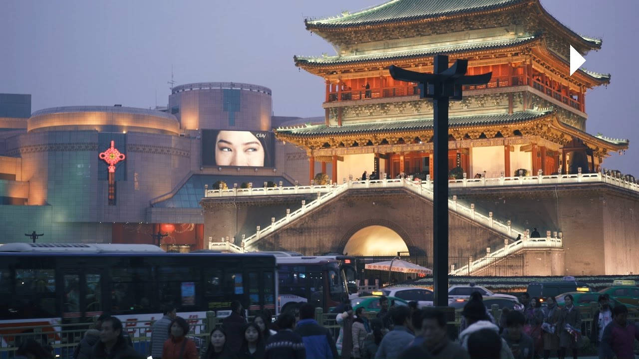 Captivating View Of Bell Tower Of Xian