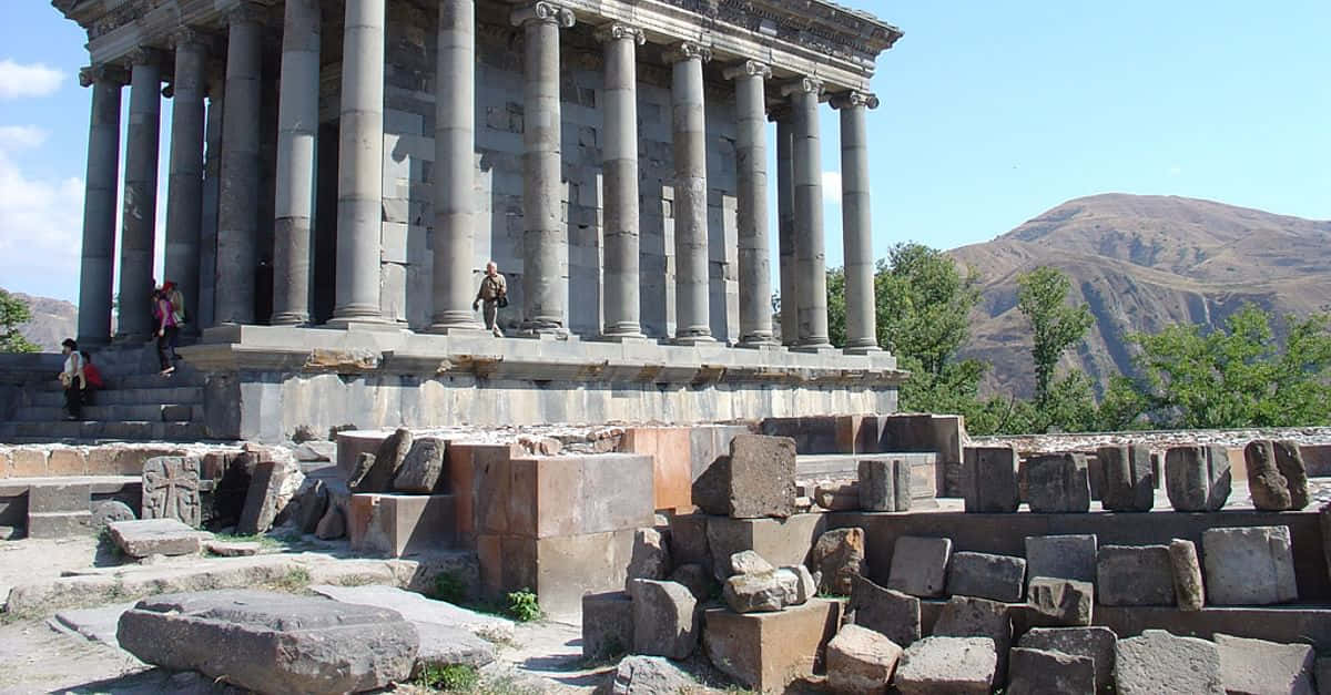 Captivating View Of Garni Temple, Armenia Background