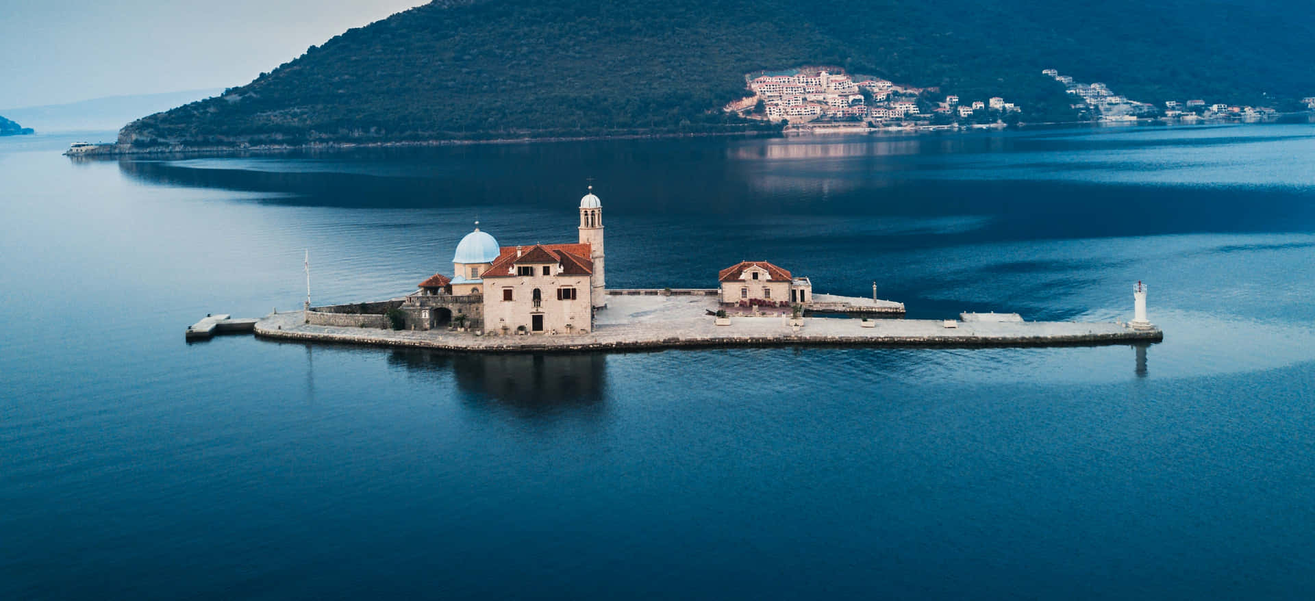 Captivating View Of Our Lady Of The Rocks In The Bay Of Kotor
