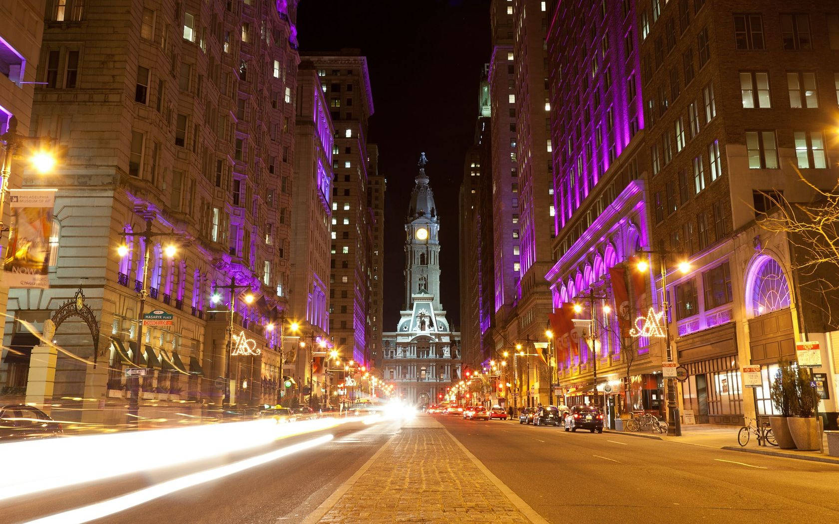 Captivating View Of Philadelphia City Hall At Dusk Background