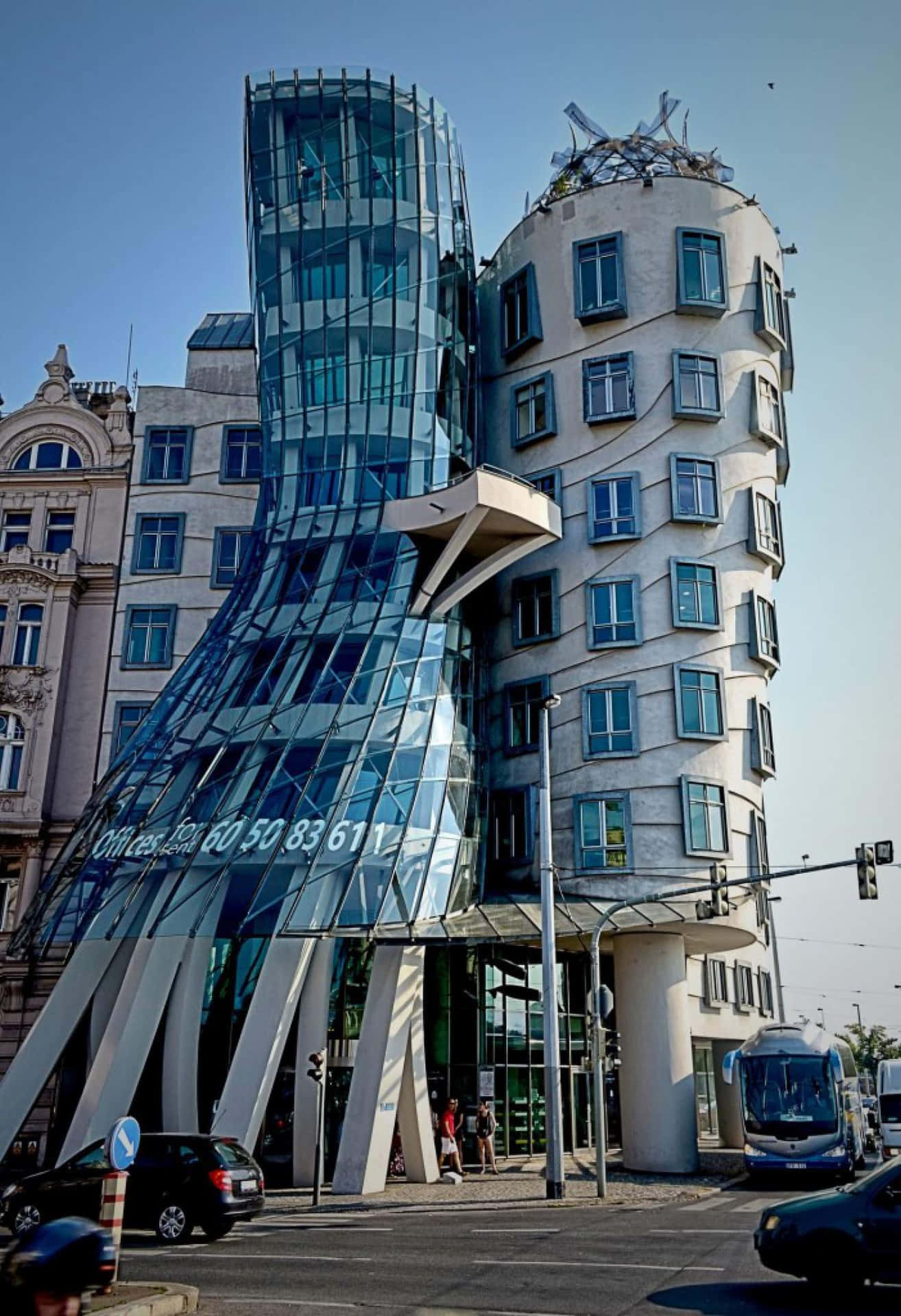 Captivating Vintage Snapshot Of The Dancing House Background