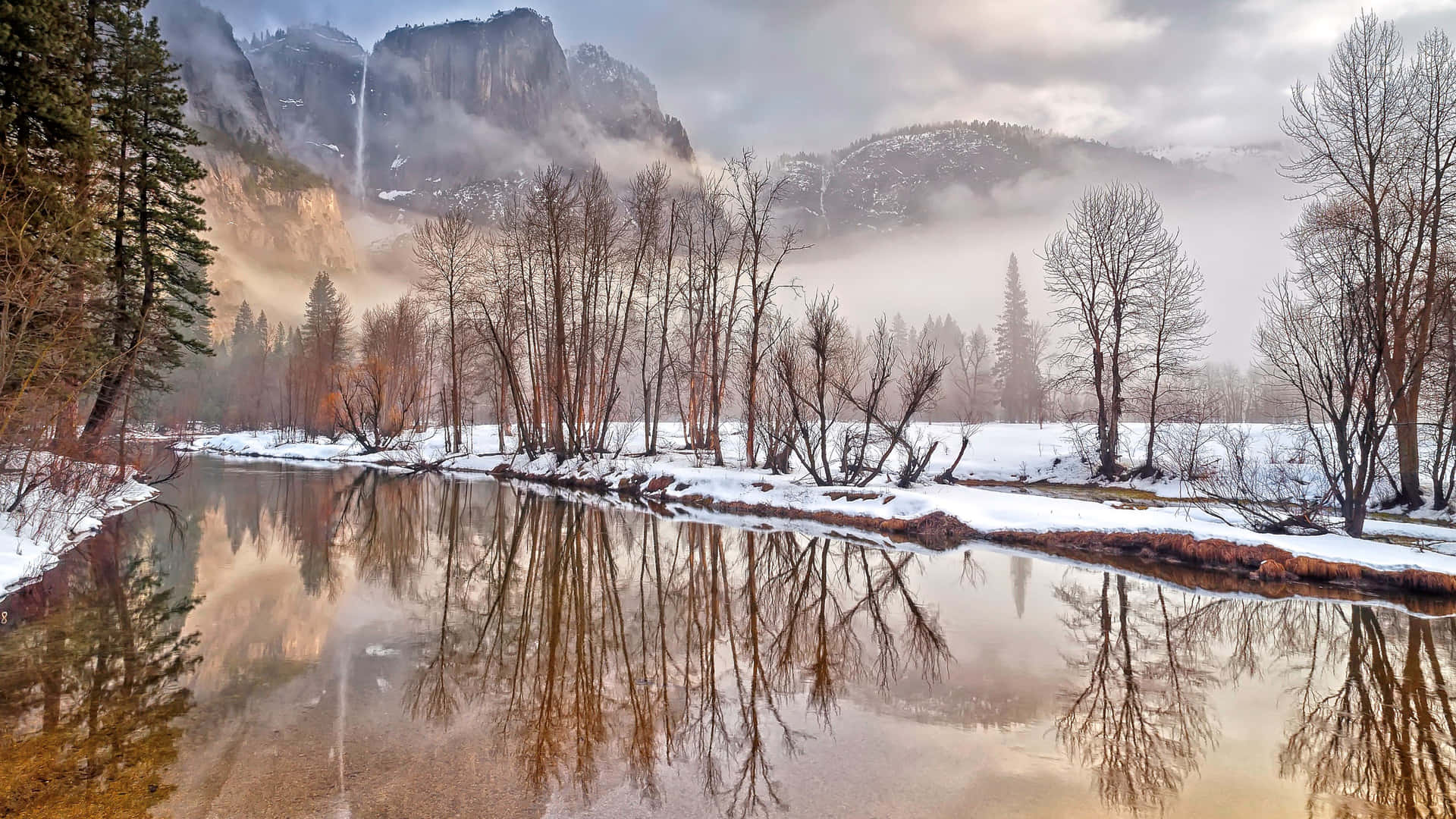 Captivating Winter Landscape Background