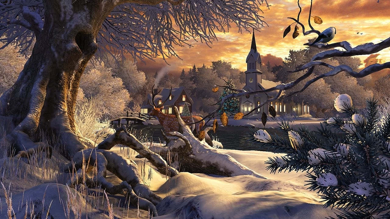 Captivating Winter Wonderland Background